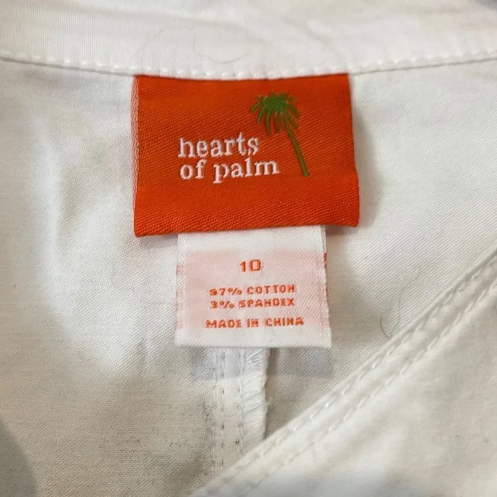 Hearts of Palm Women’s Set 2 Pc Beaded Pant Suit White‎ Size 10